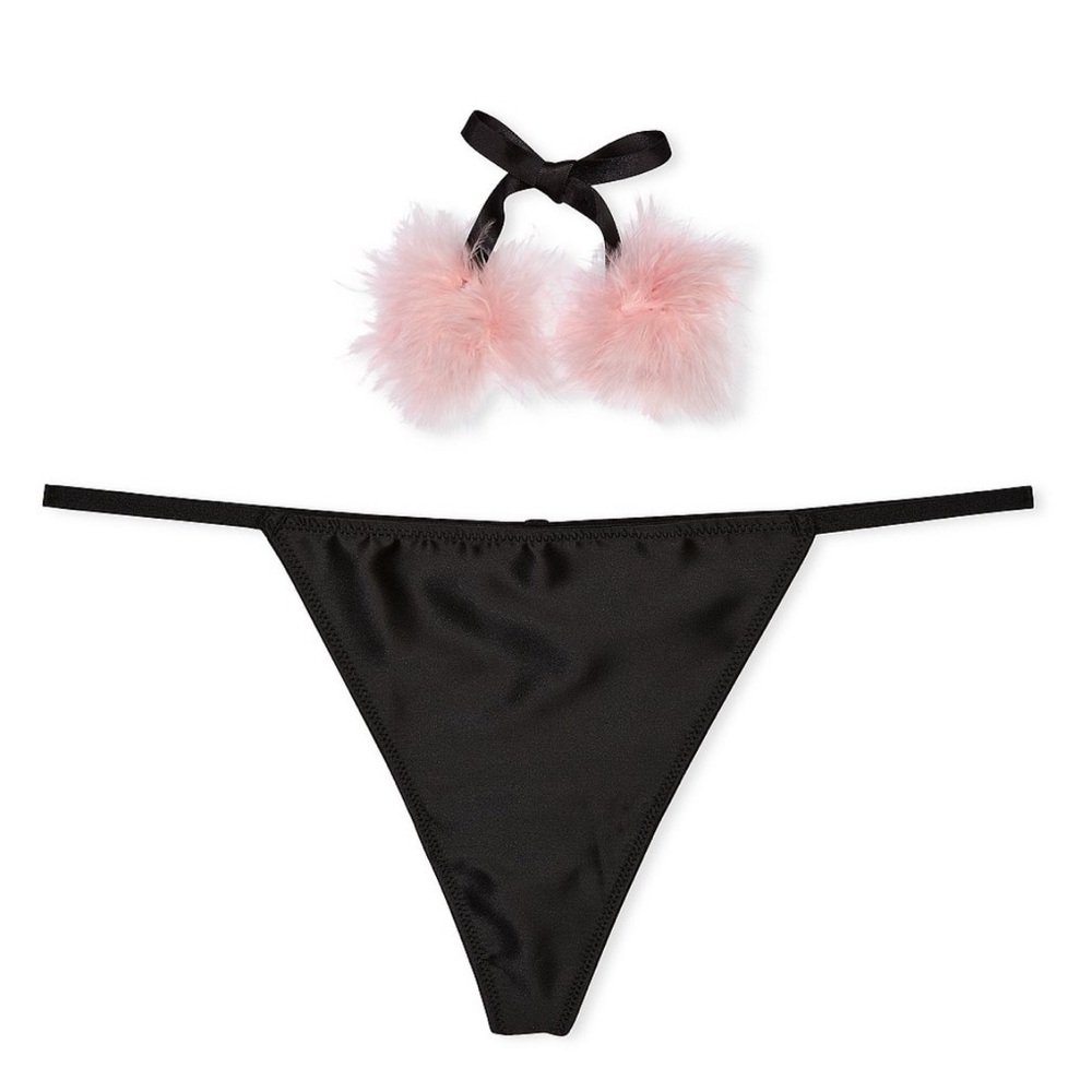 Victoria’s Secret Dream Angels Satin Pom Pom V-String Panty